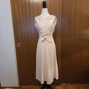 & Other Stories Paris Atelier Pink Floral Cross-Front Backless Midi Dress - 4